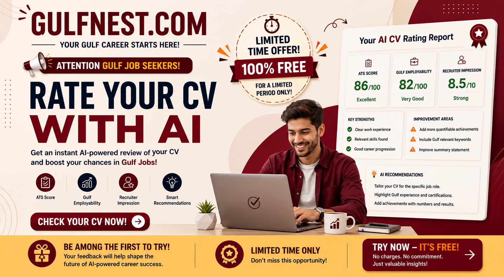 Free AI CV Analysis for Gulf Jobs